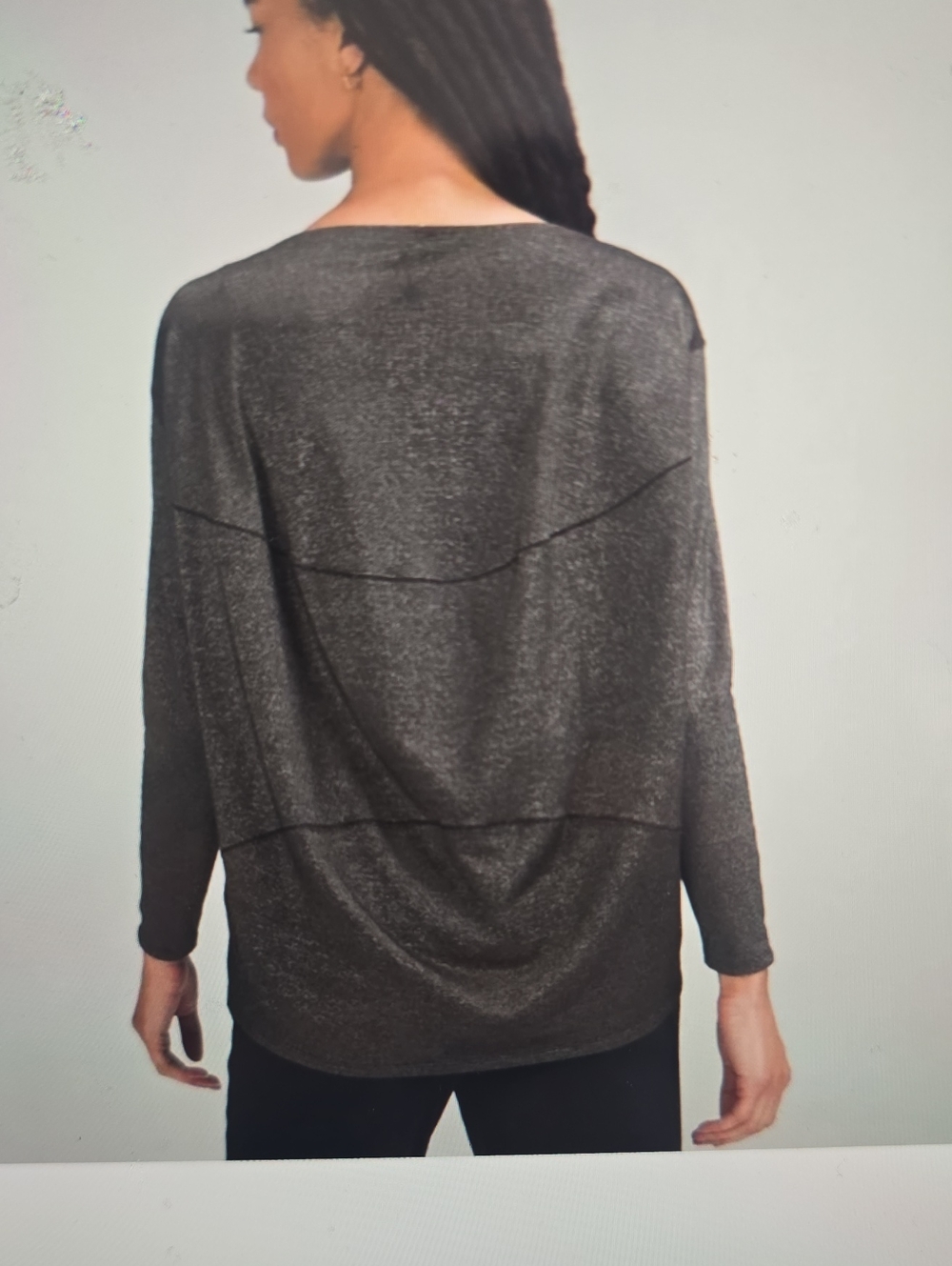 Lululemon Back In Action Metallic Black Long-Sleeve Draped‎ Pullover Sweatshirt